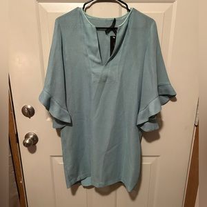 BCBG Blue top with bell sleeves